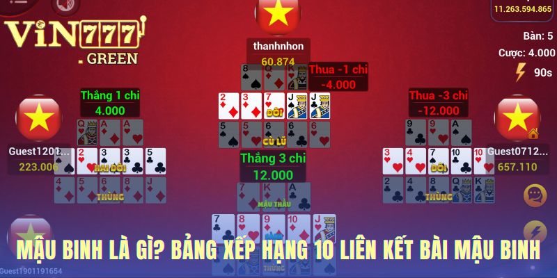 Bảng xếp hạng bài mậu binh nền tảng cho mọi chiến thuật